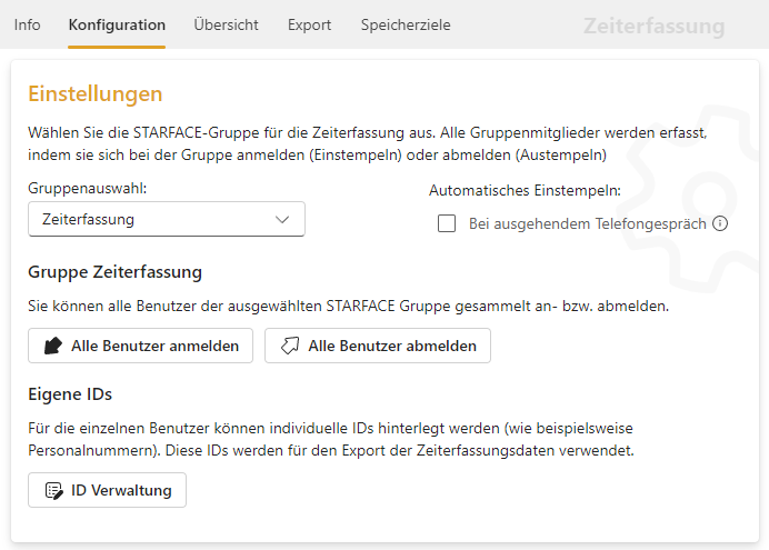 UI / Konfiguration