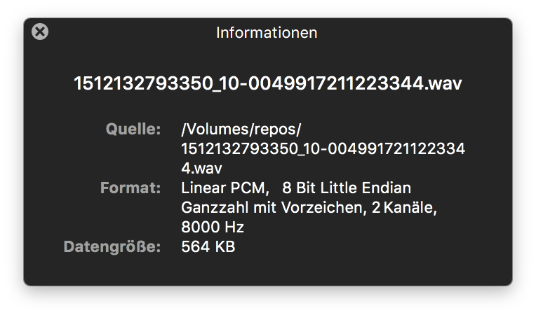 Dateiinformationen/Original-Codec
